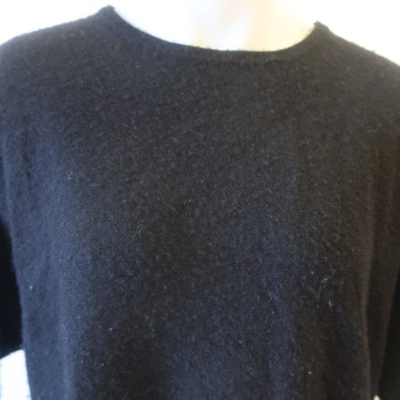 *Womens Cashmere Cashmere Black Round Hem Short Sleeve Sweater S - Picture 5 of 16